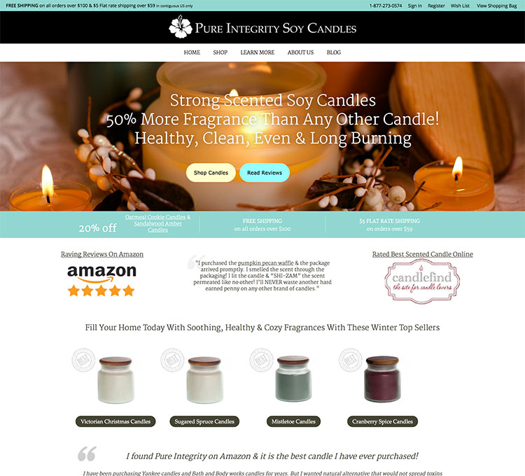 Pure Integrity Soy Candles Online Store